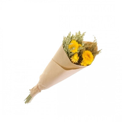 Trockenblumenstrauss - Kleines Bouquet Natur-Gelb