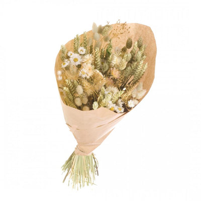 Trockenblumenstrauss - Grosses Bouquet Natur- Weiss