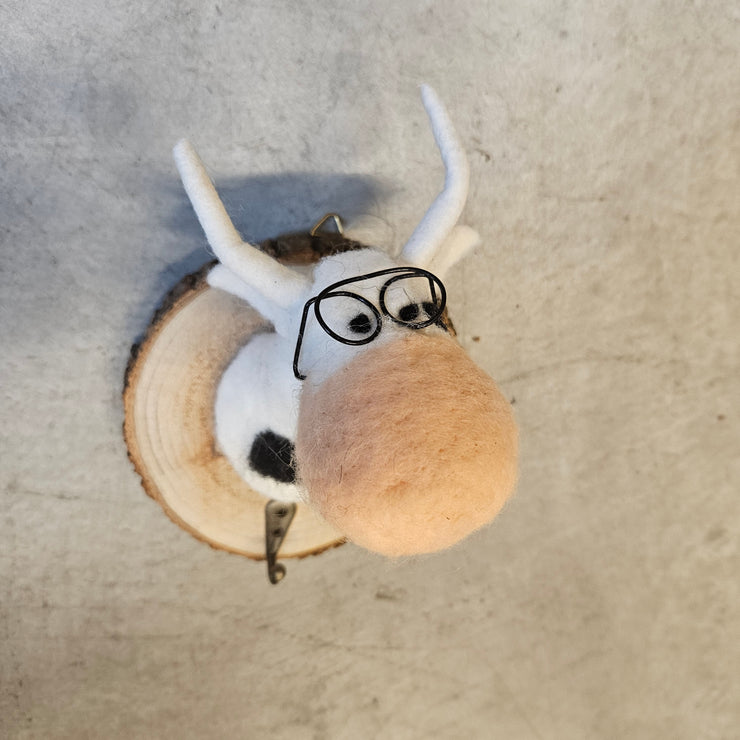 Schlüsselhaken Kuh mit Brille