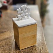 Holz / Keramik Dose Snowflake