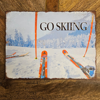 Metall Plakat - Go skiing