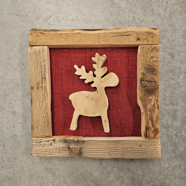 Reliefbild aus Holz - Rentier