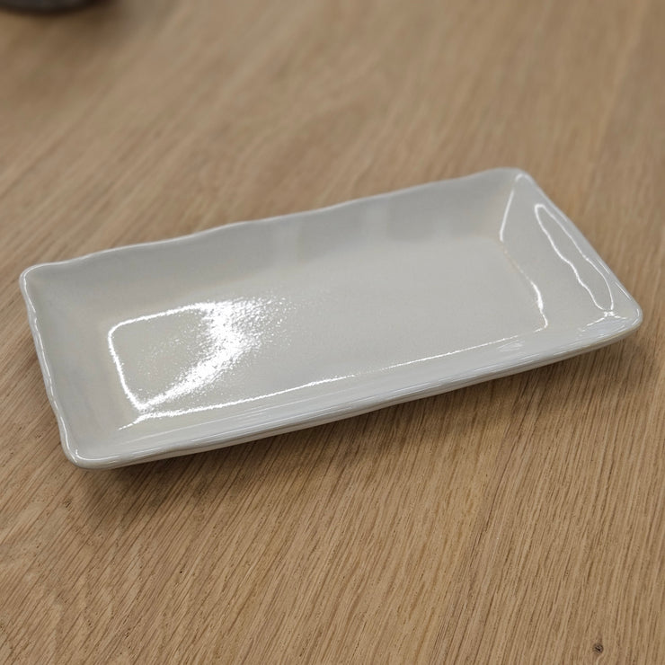 Rechteckiger Teller 20 cm. - Elfenbein
