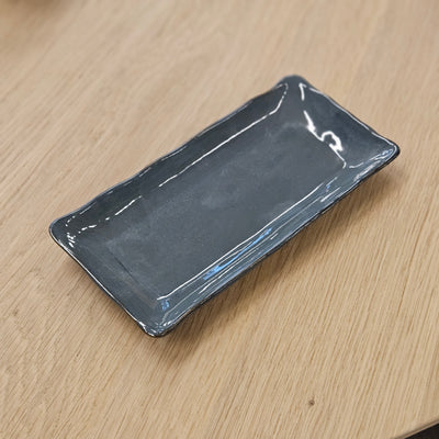 Rechteckiger Teller 20 cm. - Abyssblau