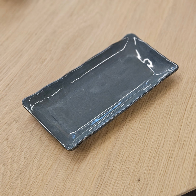 Rechteckiger Teller 20 cm. - Abyssblau