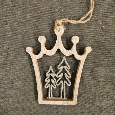 Anhänger Krone Deko mit Tannen