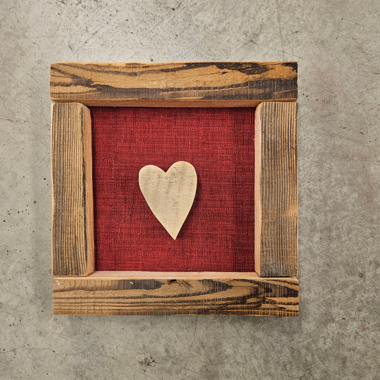 Reliefbild aus Holz - Herz