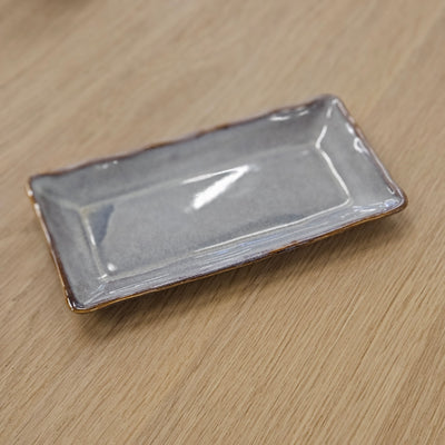 Rechteckiger Teller 20 cm. - Aschenblau