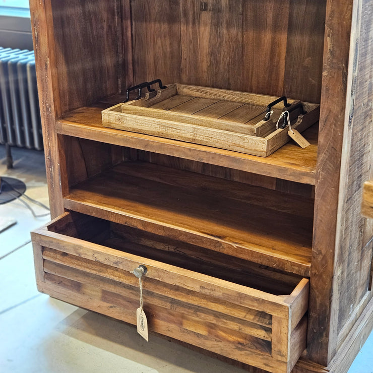 Vintage Holz Regal mit Schublade
