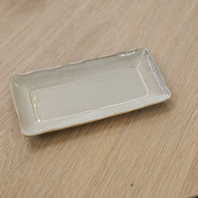 Rechteckiger Teller 20 cm. - Sand